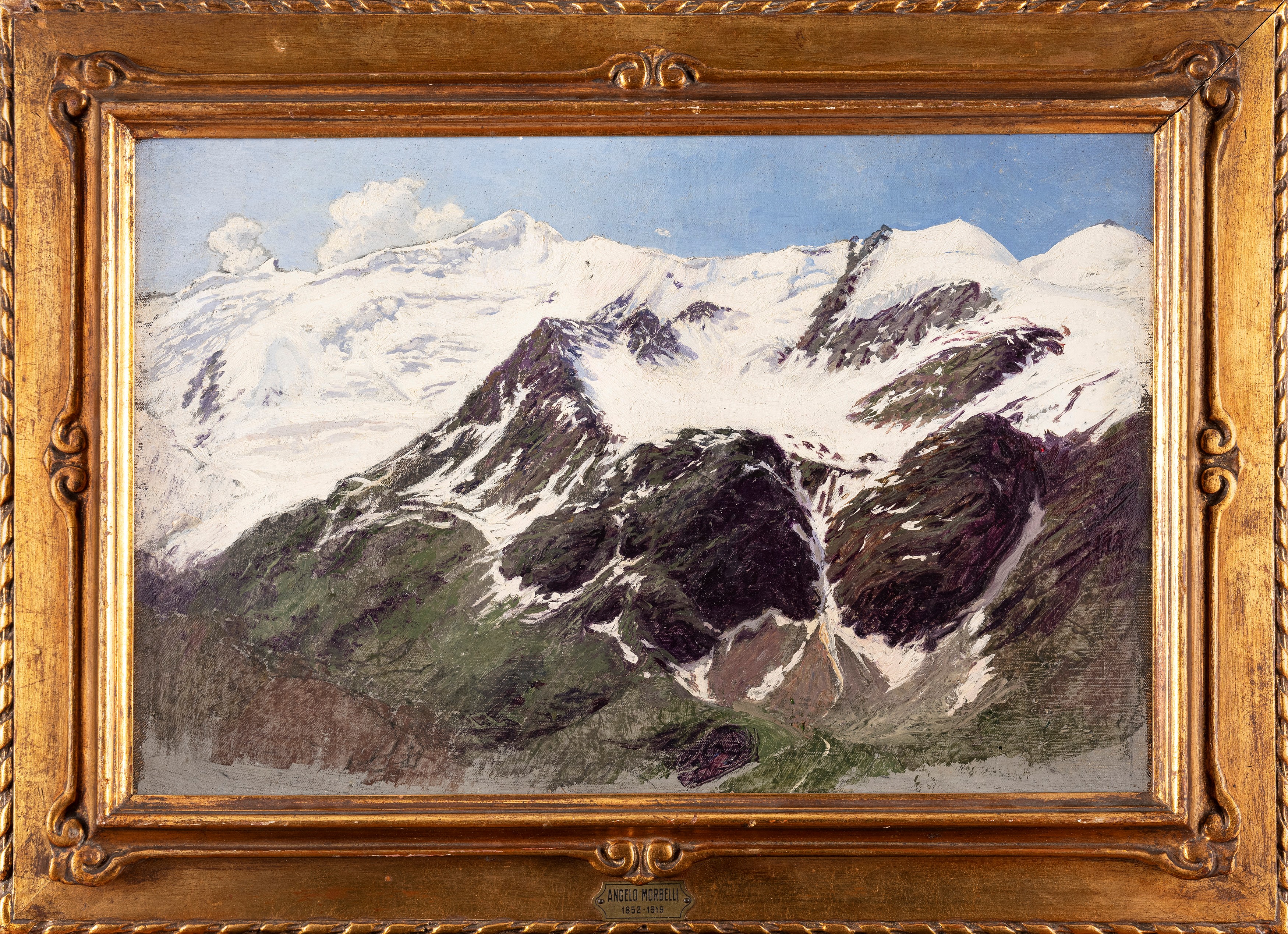 Angelo Morbelli - La Punta San Matteo nel Ghiacciaio dei Forni