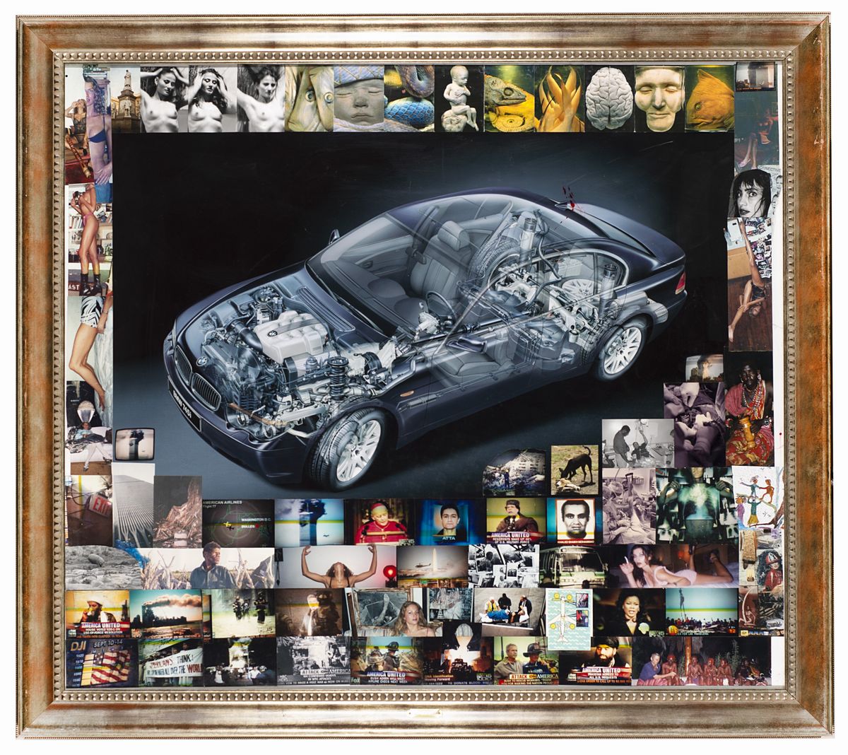 Peter Beard - Senza titolo (BMW, Italia), Stampa cromogenica vintage e collage