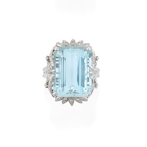 Anello con acquamarina