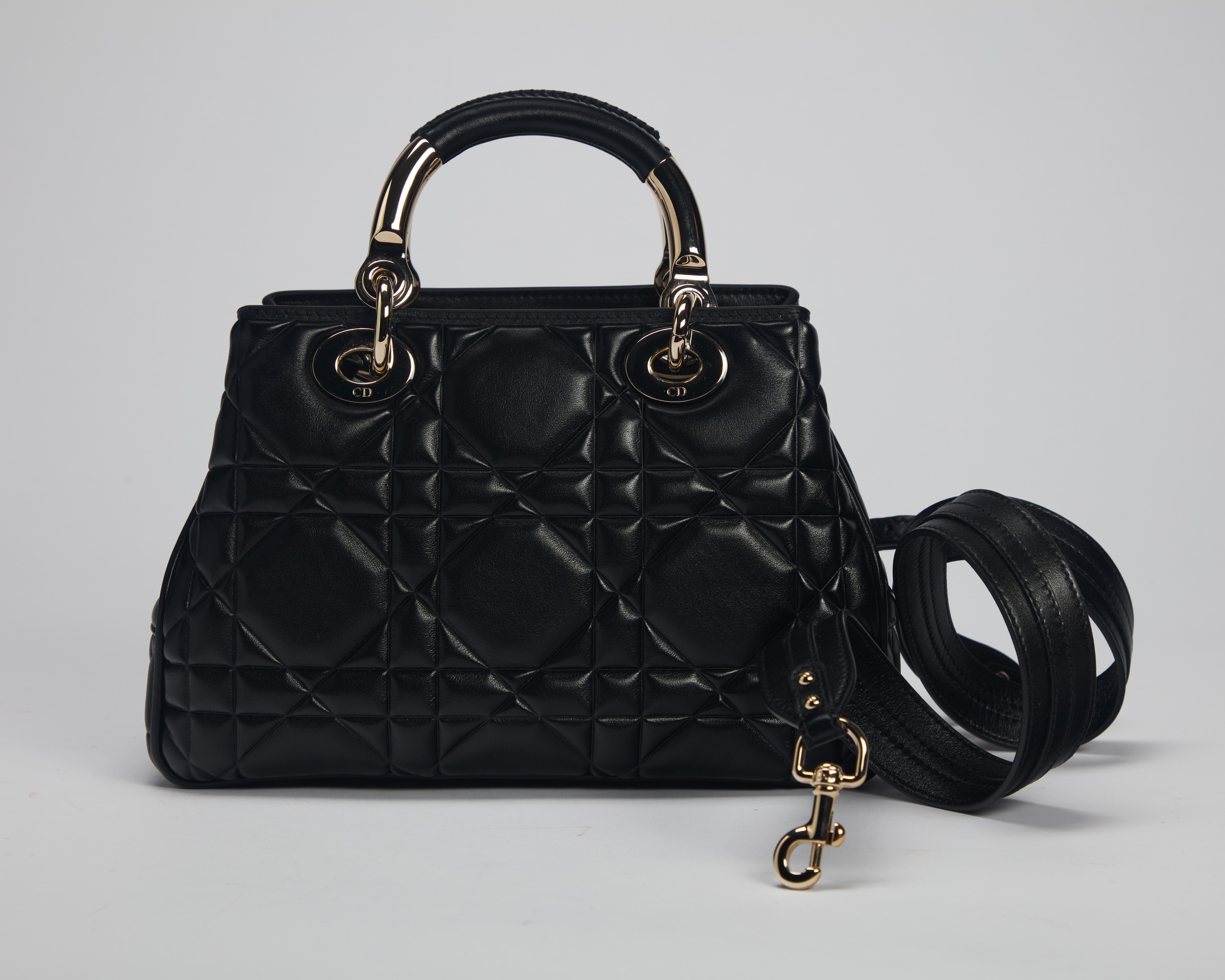 Christian Dior - Borsa The Lady in pelle cannage nera con tracolla staccabile