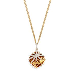  - Collana con pendente con quarzo citrino