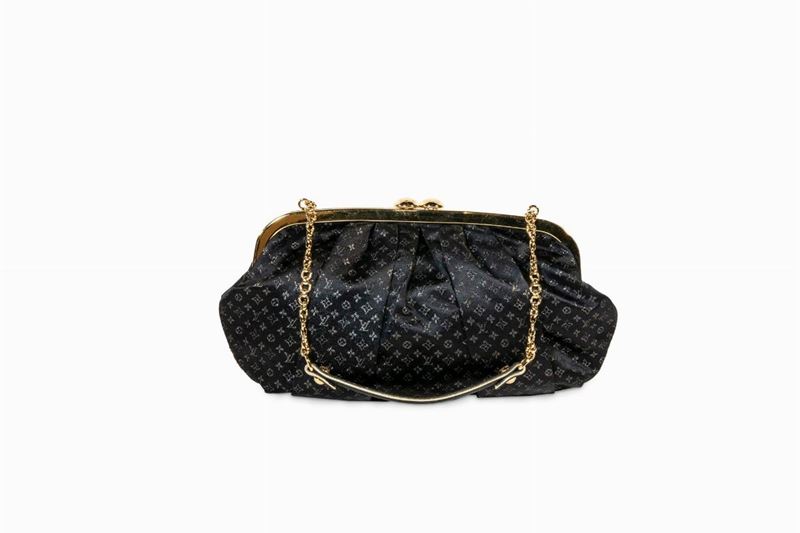 Sold at Auction: Louis Vuitton Black Satin Evening Bag