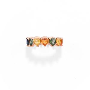  - Anello con zaffiri multicolor