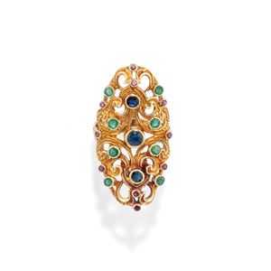 Coloured stone ring