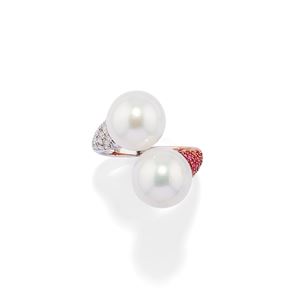 Anello con perle coltivate