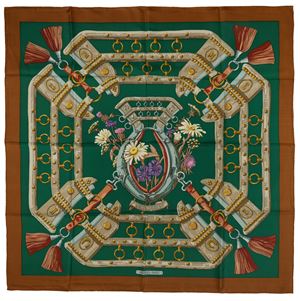 Aux Champs silk twill scarf