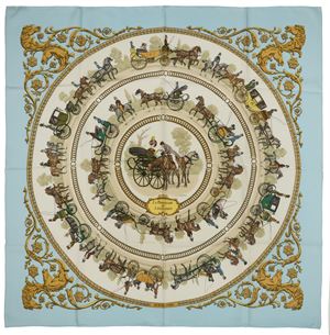 La promenade de Longchamps silk twill scarf