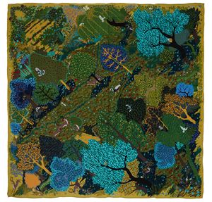 Foulard Dans un Jardin Anglais silk twill scarf