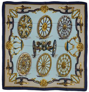 Les Roues silk twill scarf