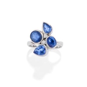  - Anello con zaffiri e diamanti