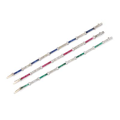 Tre Bracciali con Pietre di Colore