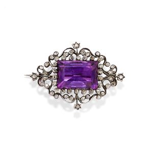 Spilla con ametista