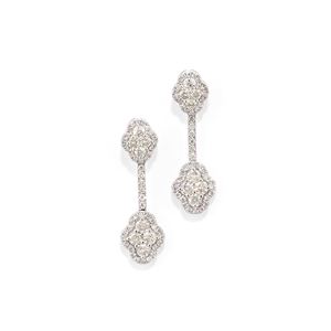 Diamond pendant earrings