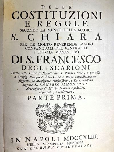 Delle Costituzioni e Regole Secondo la Mente della Madre S. Chiara