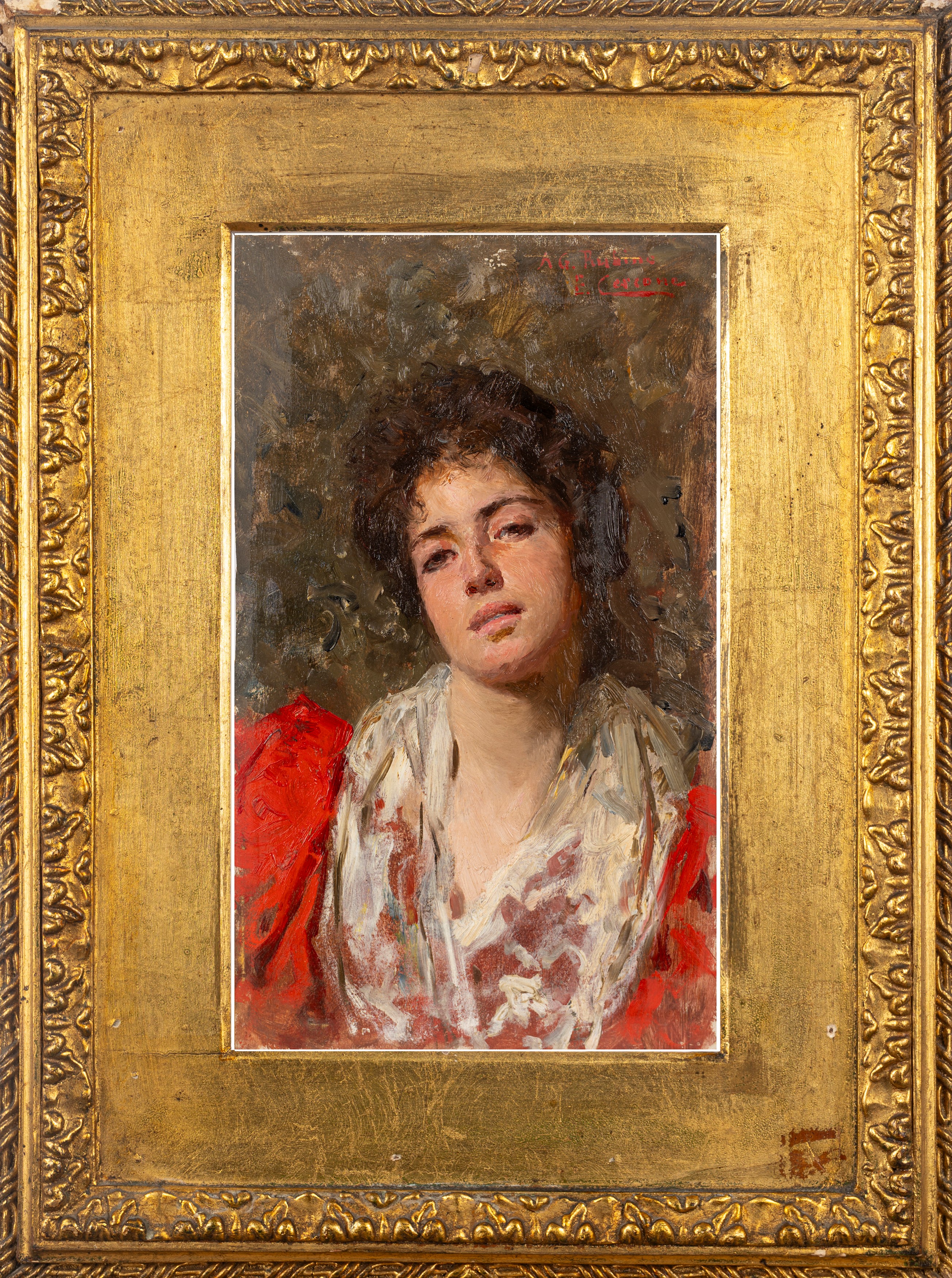 Ettore Cercone - Donna in Abito Rosso