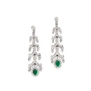 Emerald pendant earrings