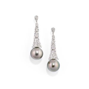 Tahiti pearls pendant earrings
