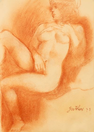 Nudo (n.5), sanguigna su carta