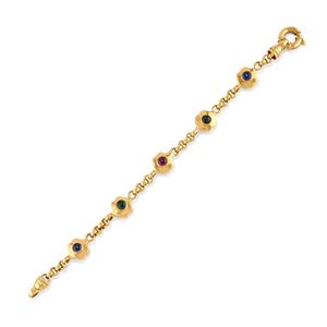 Coloured gemstone bracelet