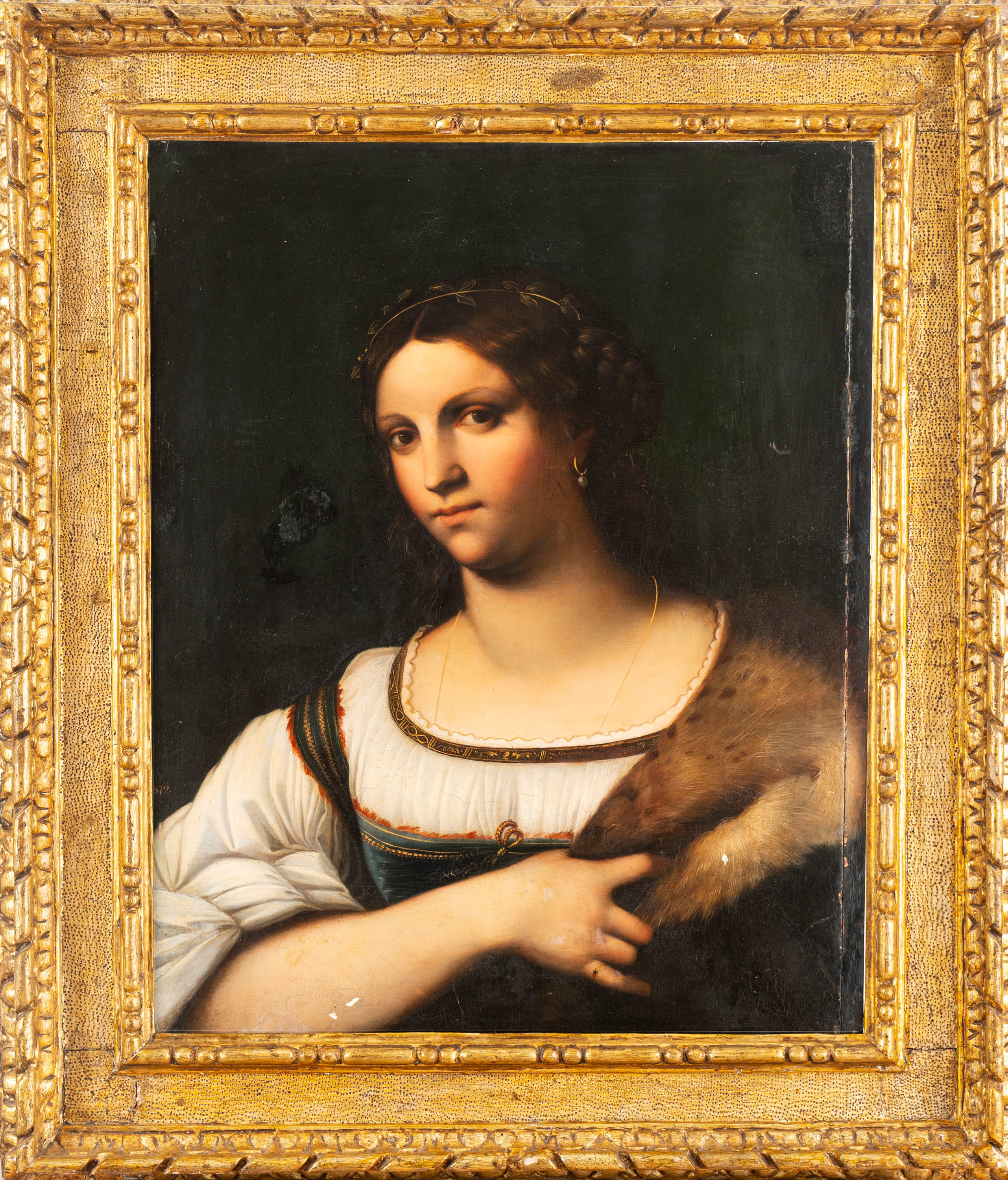 Imitatore di Sebastiano Luciani, Detto Sebastiano del Piombo - Ritratto femminile, olio su tavola