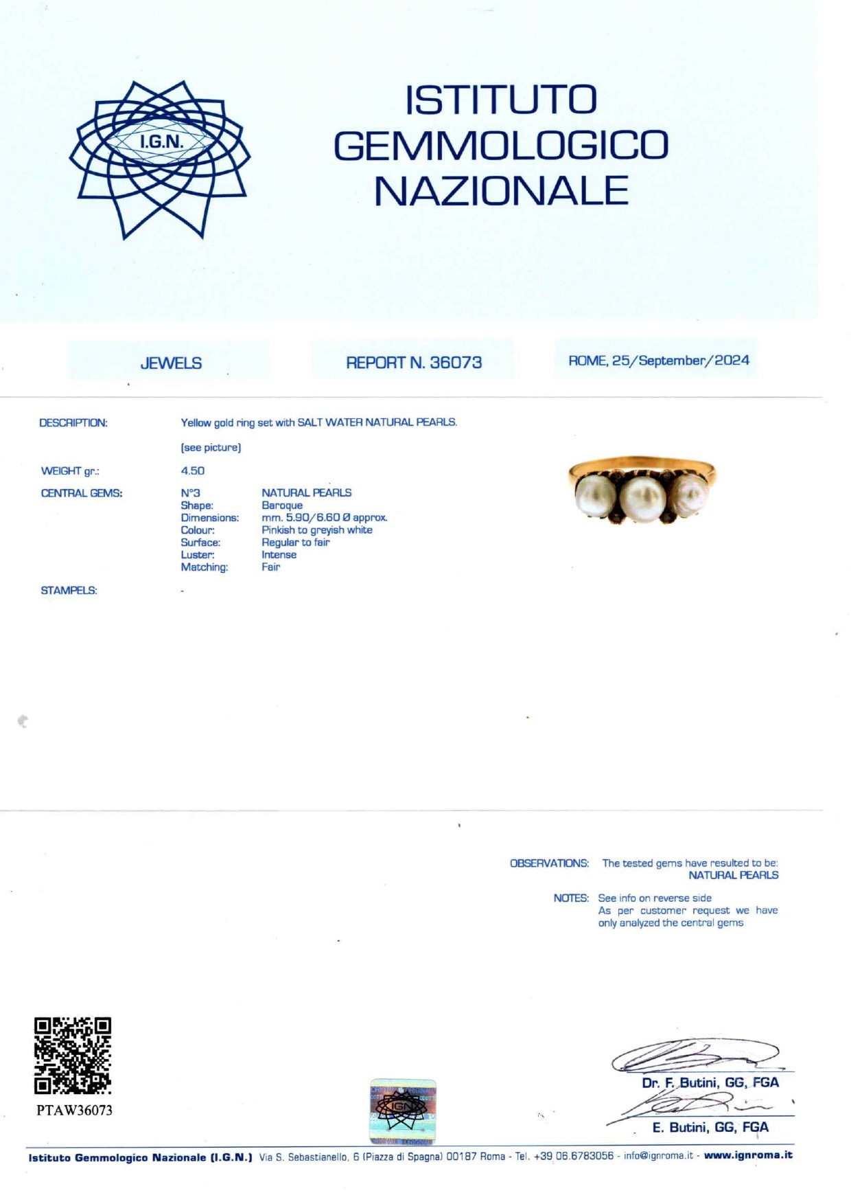 Anello con Perle Naturali