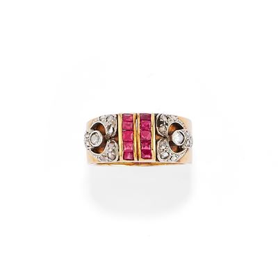Anello con Rubini e Diamanti