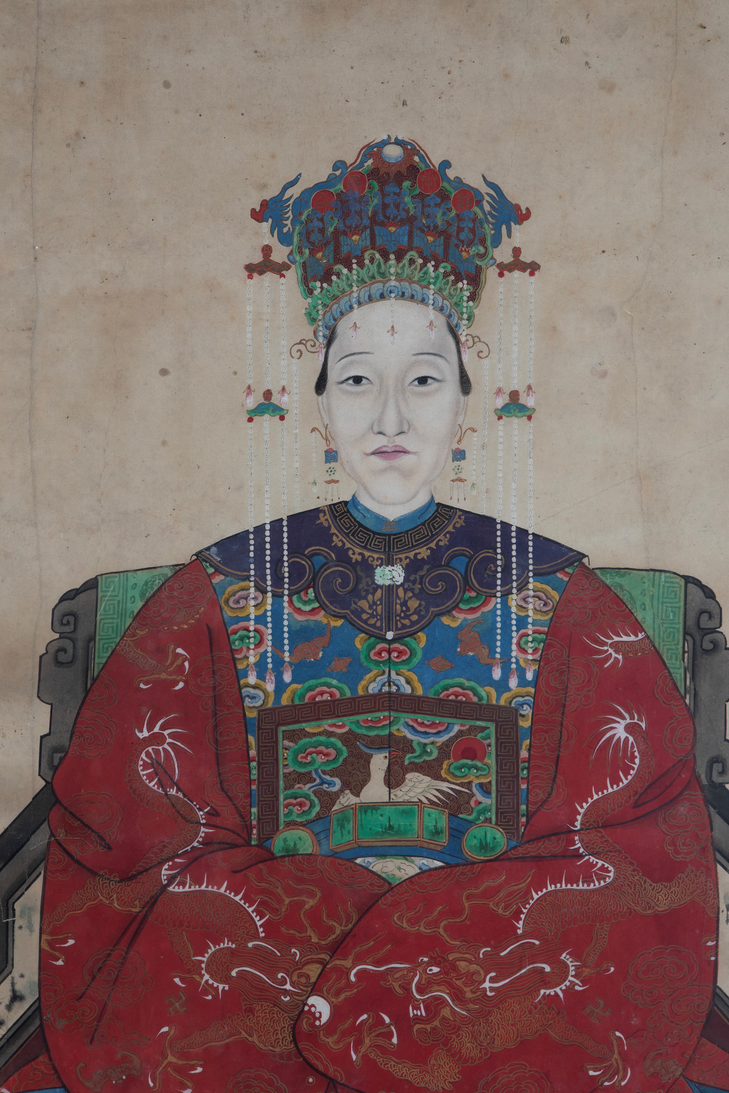 Dipinto su carta raffigurante una dama di corte