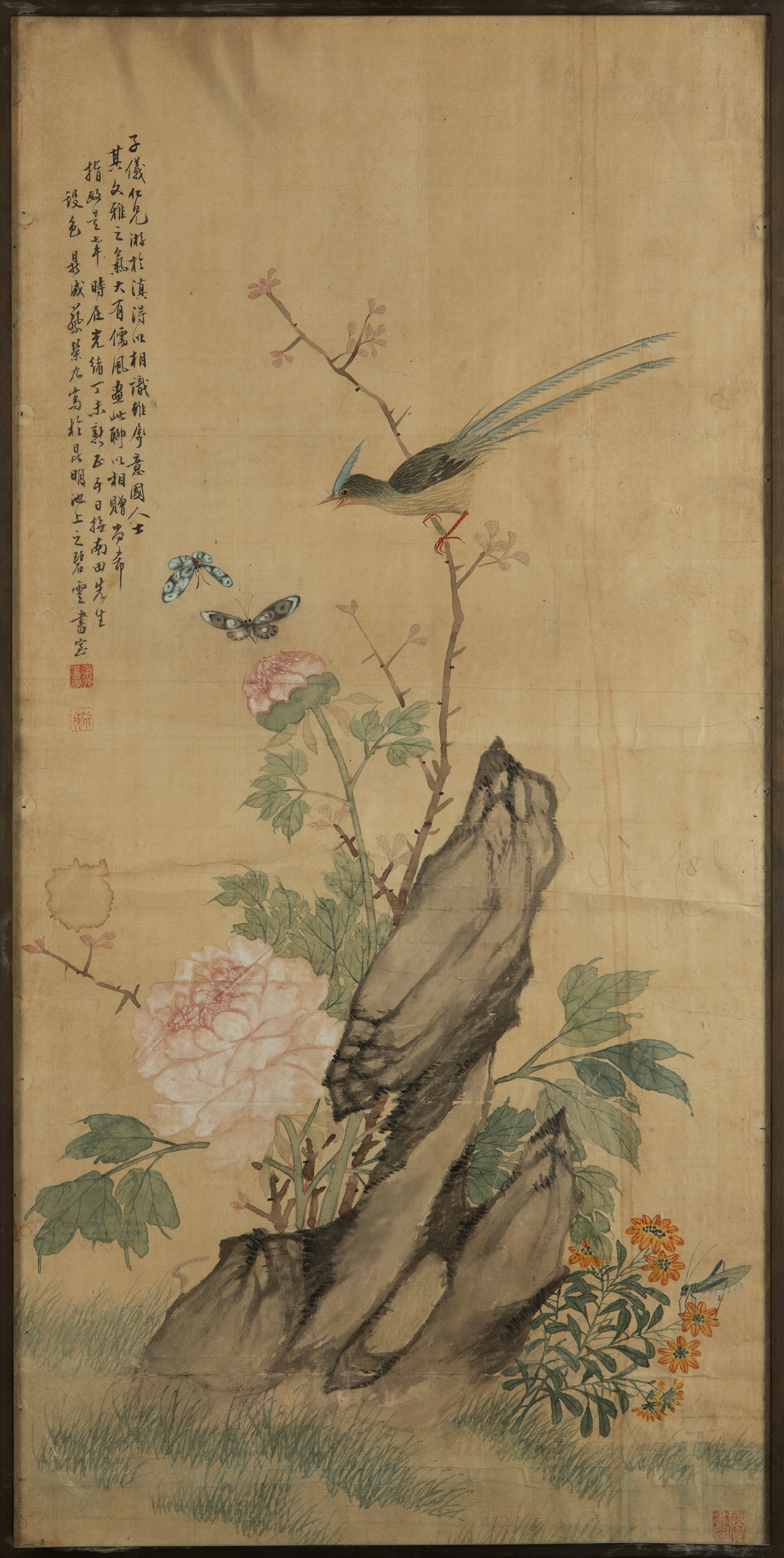 Due dipinti a scroll su seta