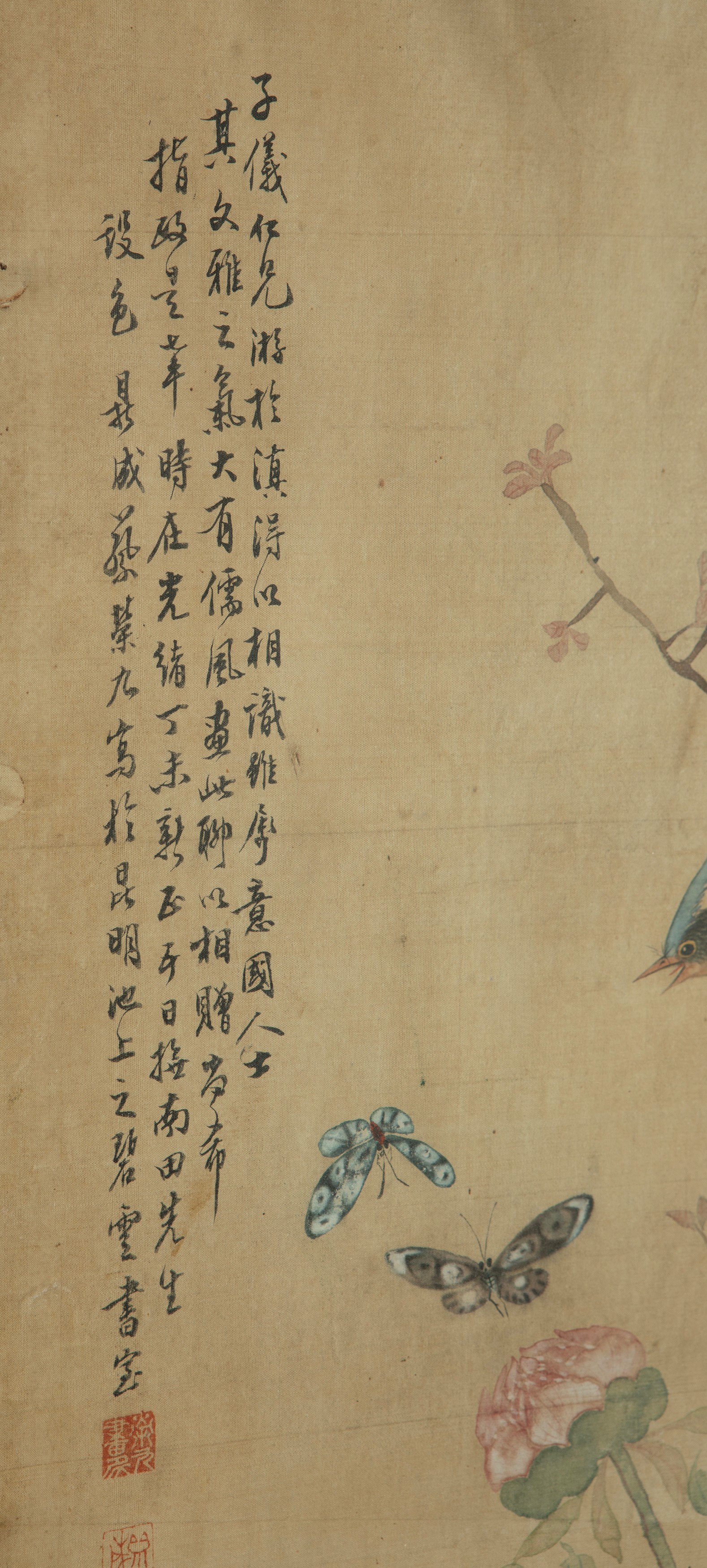 Due dipinti a scroll su seta