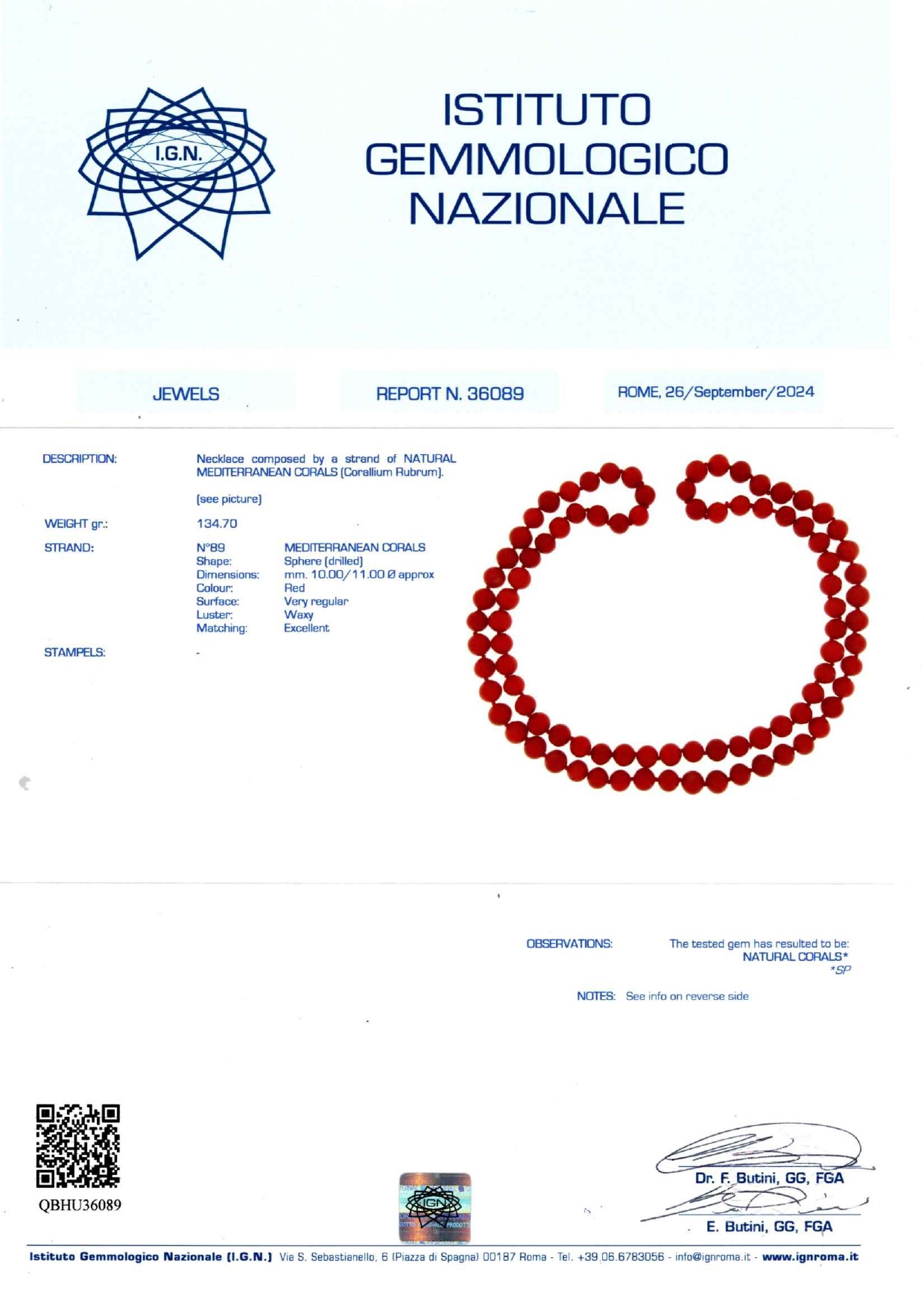 Collana in Corallo