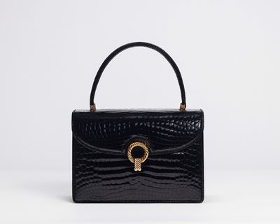 Borsa in coccodrillo nero, anni '60