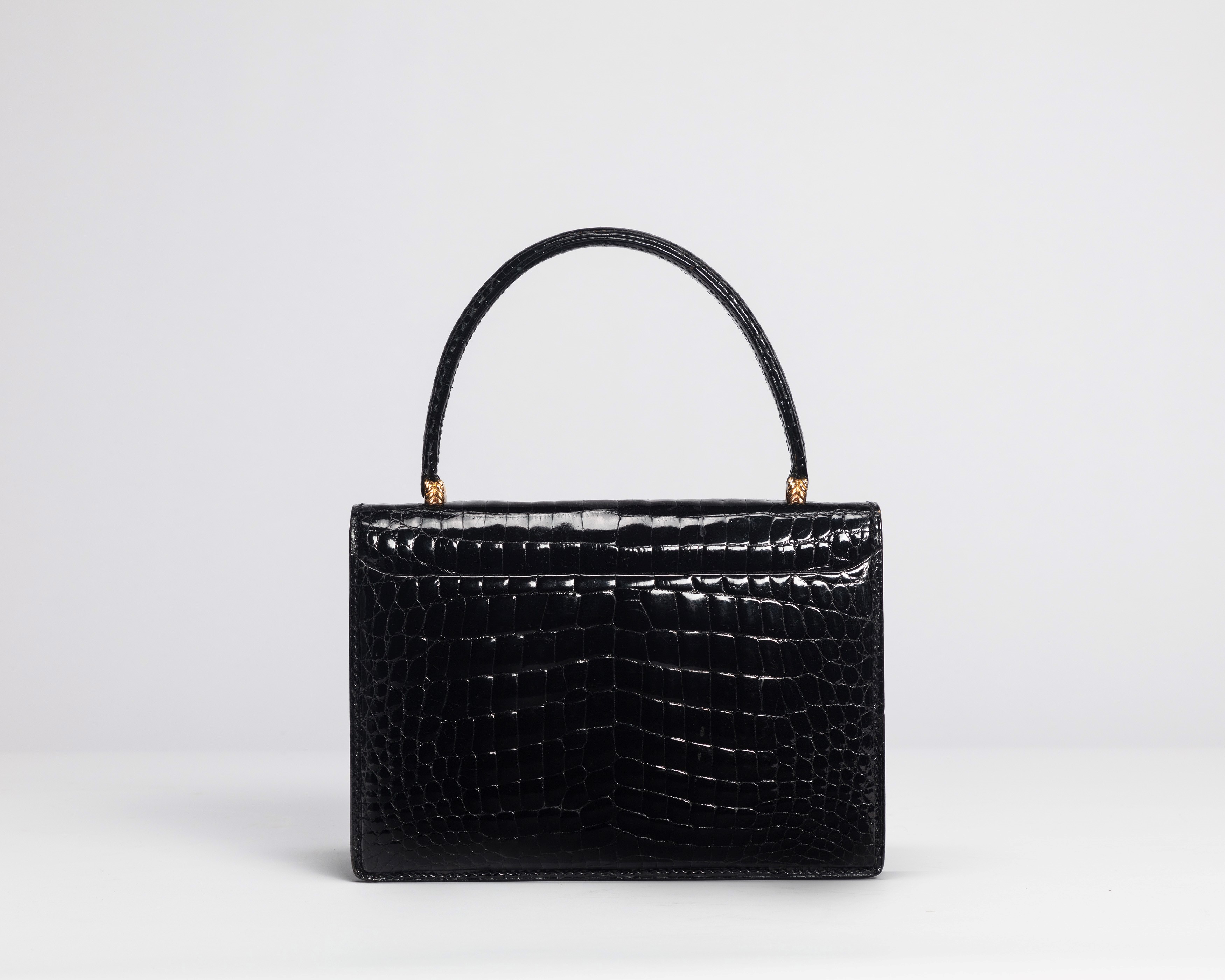 Gucci - Borsa in coccodrillo nero, anni '60