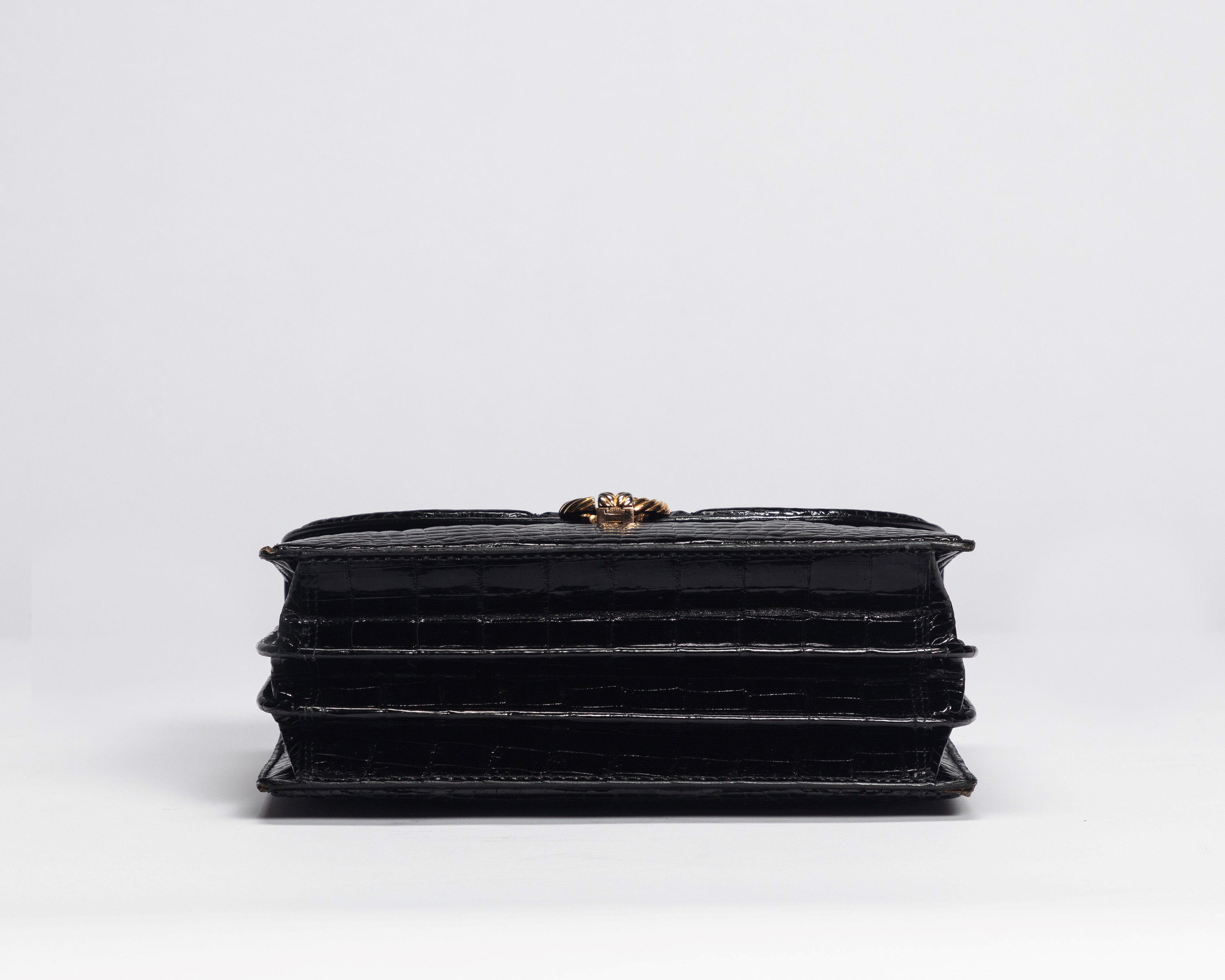 Gucci - Borsa in coccodrillo nero, anni '60