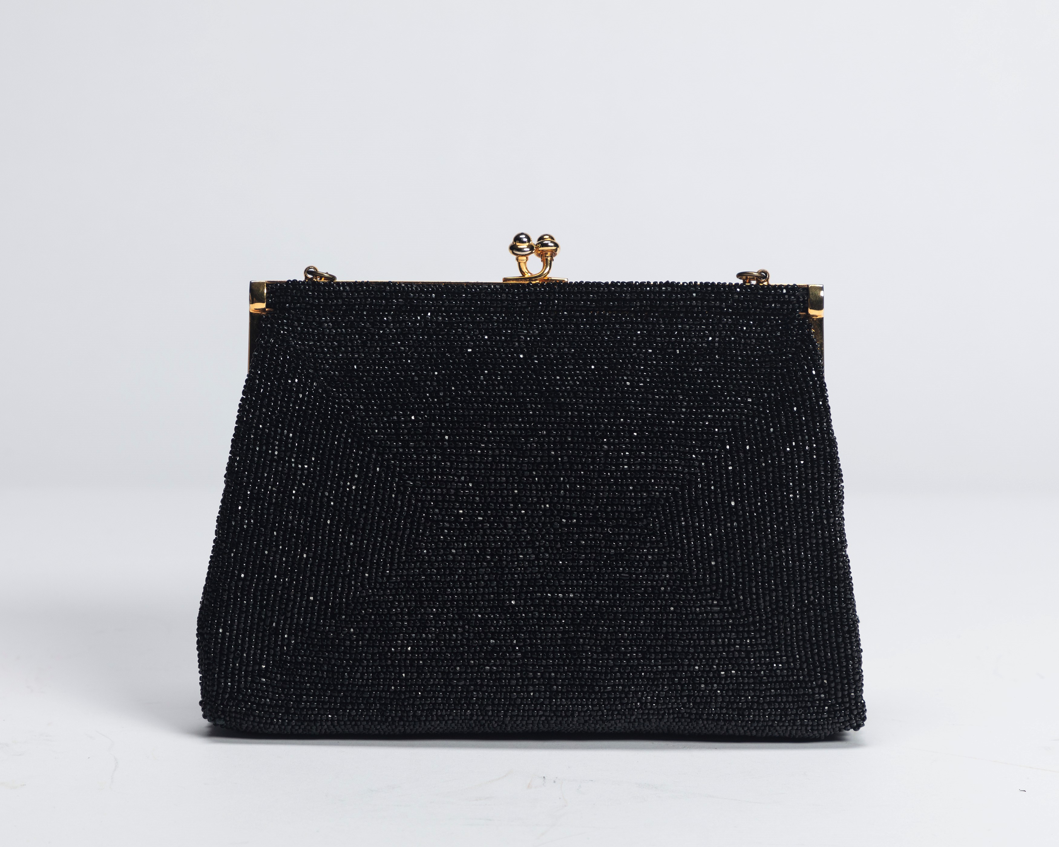 Gucci - Borsa da sera, tessuto ricamato con perline di vetro e chiusura in metallo dorato