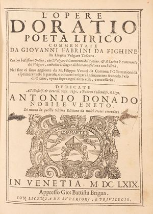 The works of Oratio the lyric poet commented by Giovanni Fabrini from Fighine