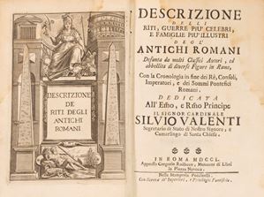 Descrizione delli riti, guerre più celebri, e famiglie più illustri degli antichi romani