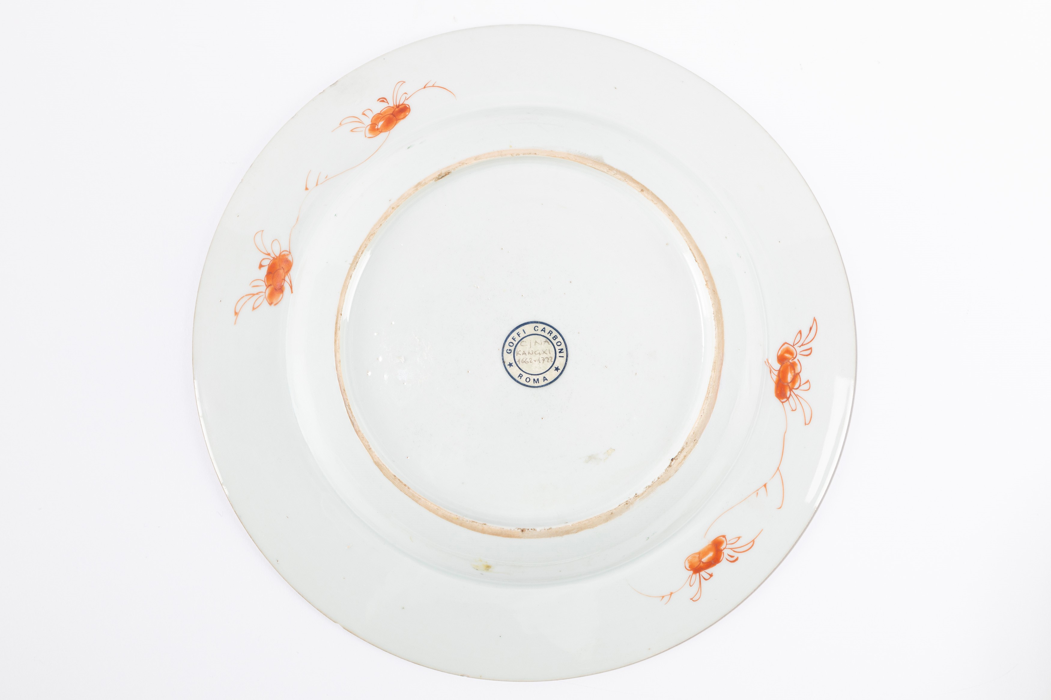 Tre piatti in porcellana famiglia verde