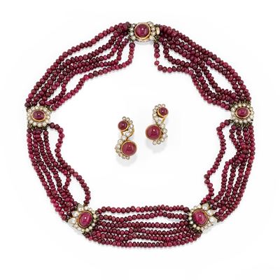 Demi Parure con Rubini