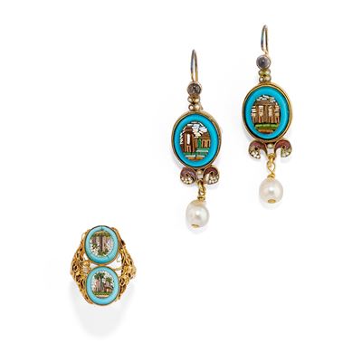 Orecchini e Anello con Micromosaico