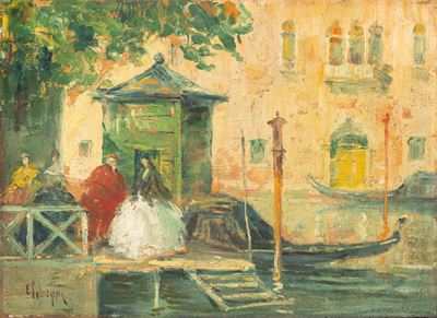 Traghetto alla Maddalena, olio su compensato