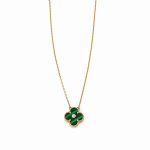 A 18K yellow gold, malachite and diamond necklace, Van Cleef & Arpels, with box