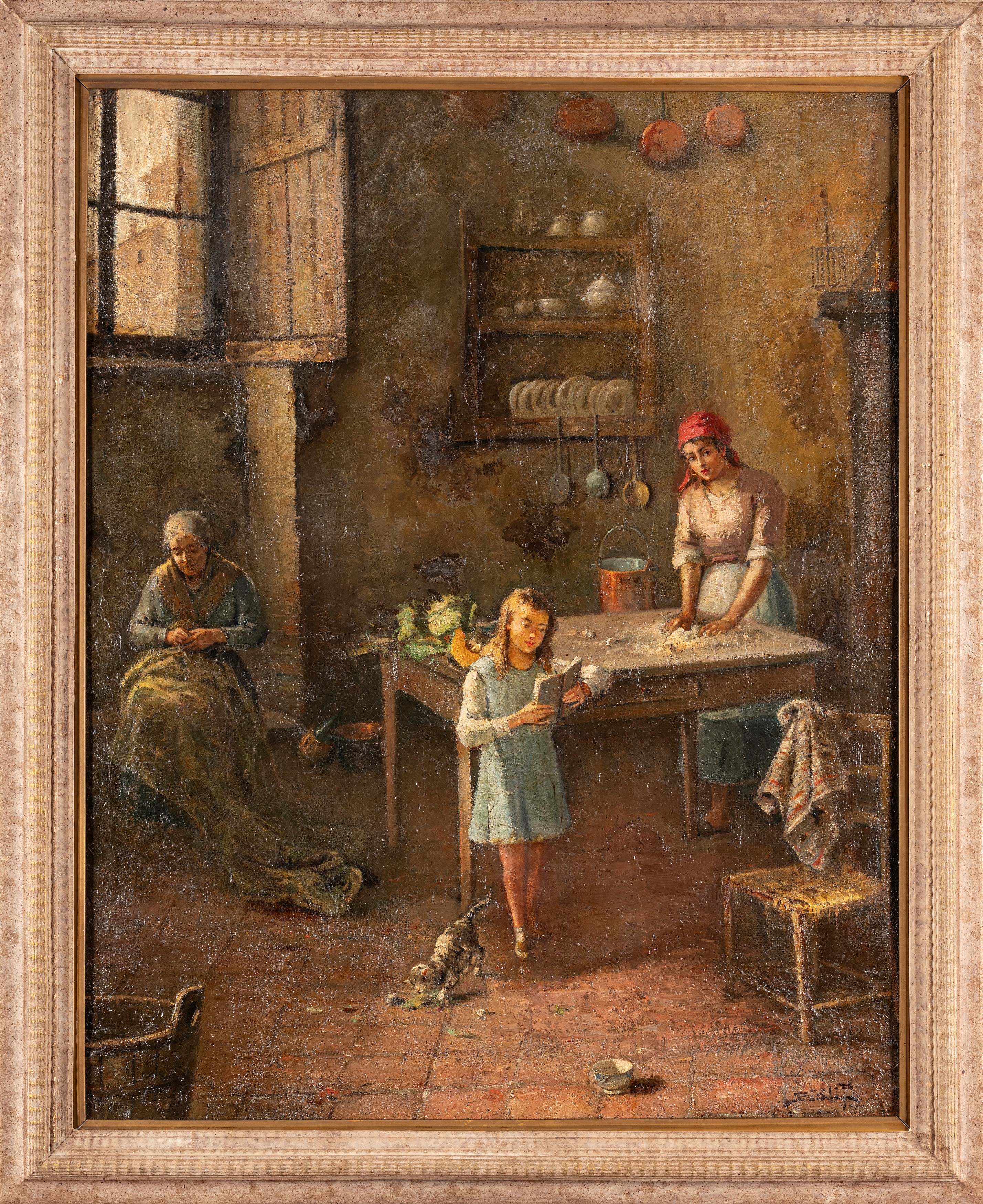 Pacifico Sidoli - Le tre generazioni, olio su tela