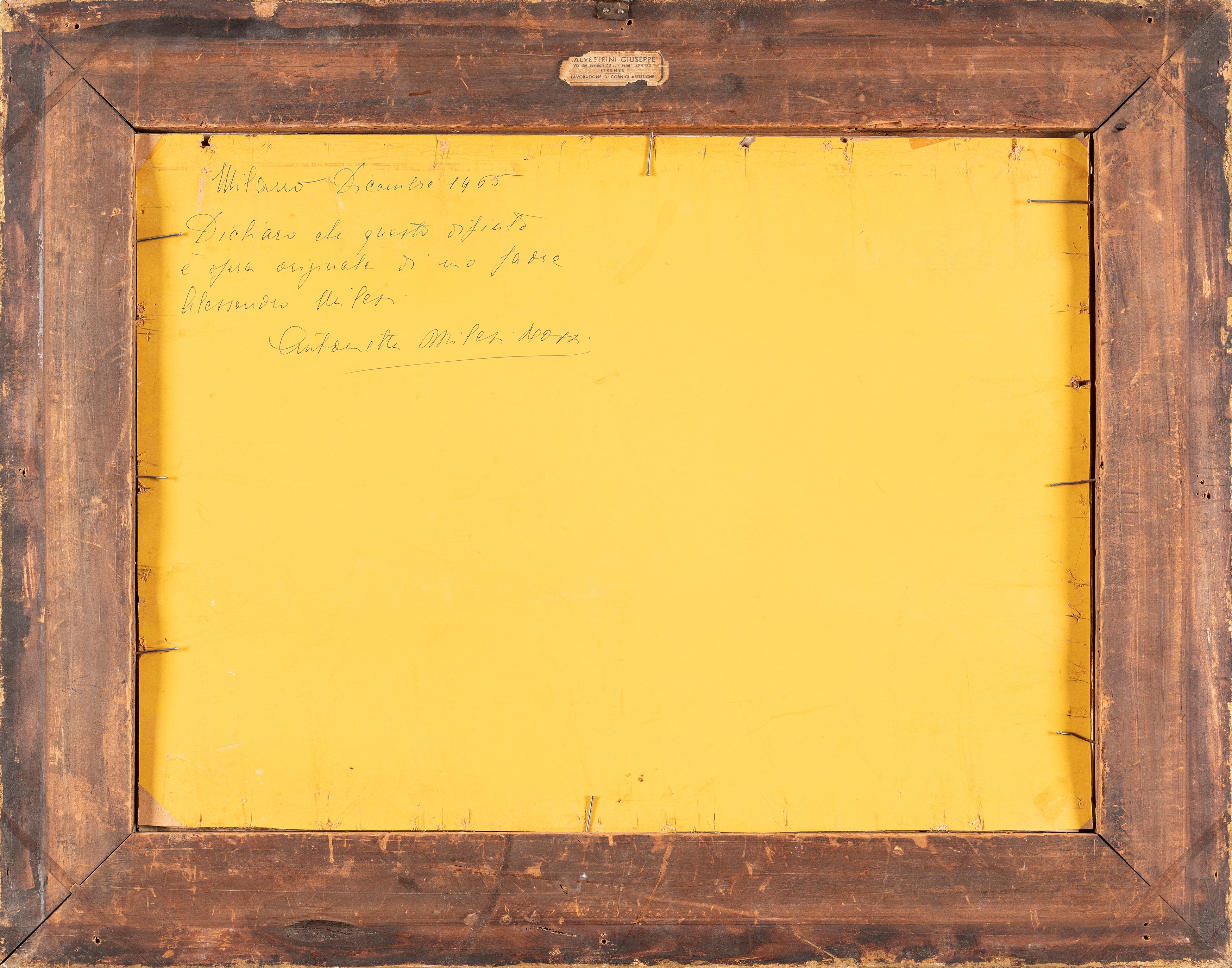 Alessandro Milesi - Molini lungo il Po, olio su cartone