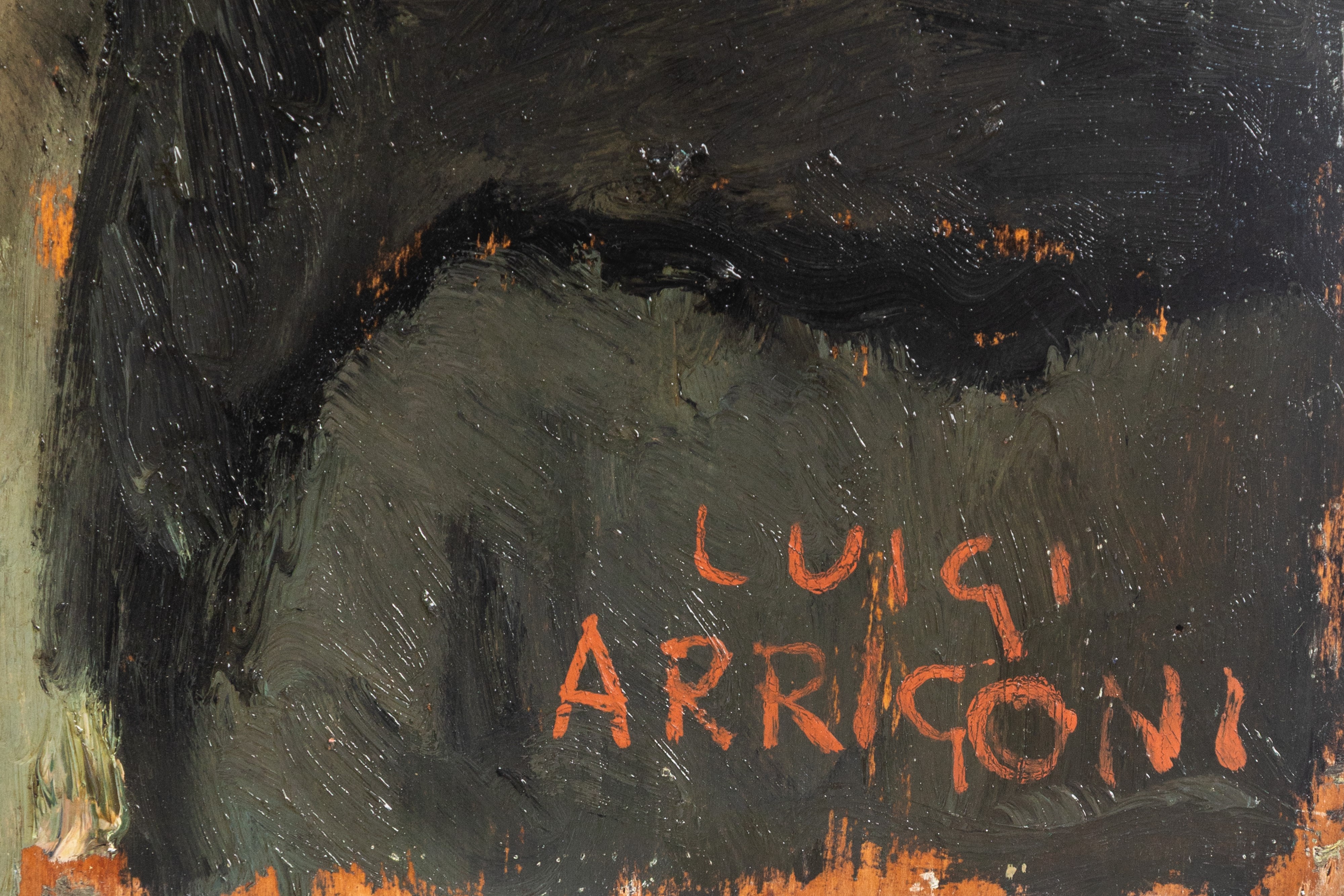 Luigi Arrigoni - Ritratto di fanciullo (recto) e Ritratto di uomo con cappello (verso), olio su c...