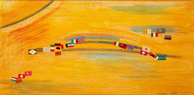 Bandiere (bozzetto per il Concorso del Mosaico per L'antisala delle Conferenze Internazionali)