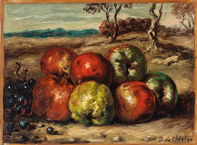 Vita Silente di Frutta in un Paesaggio