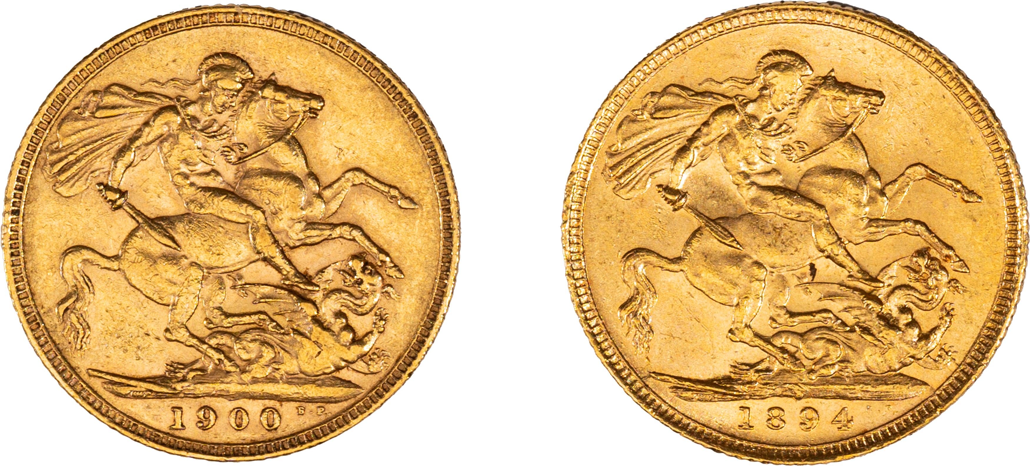 Lotto di due monete da 1 sterlina IV tipo - Regina Vittoria