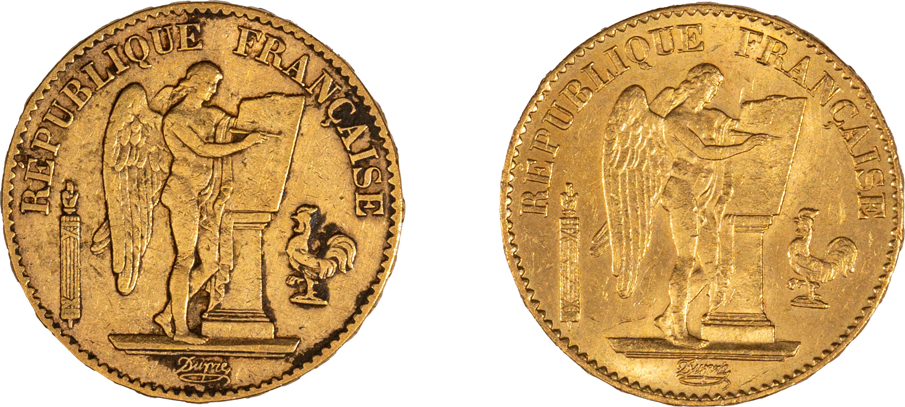 Terza Repubblica Francese - Lotto di 2 monete da 20 Franchi