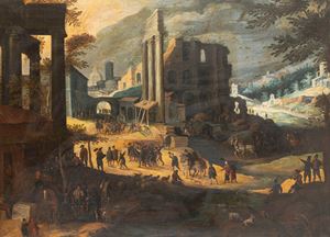 Paesaggio con rovine del Campo Vaccino