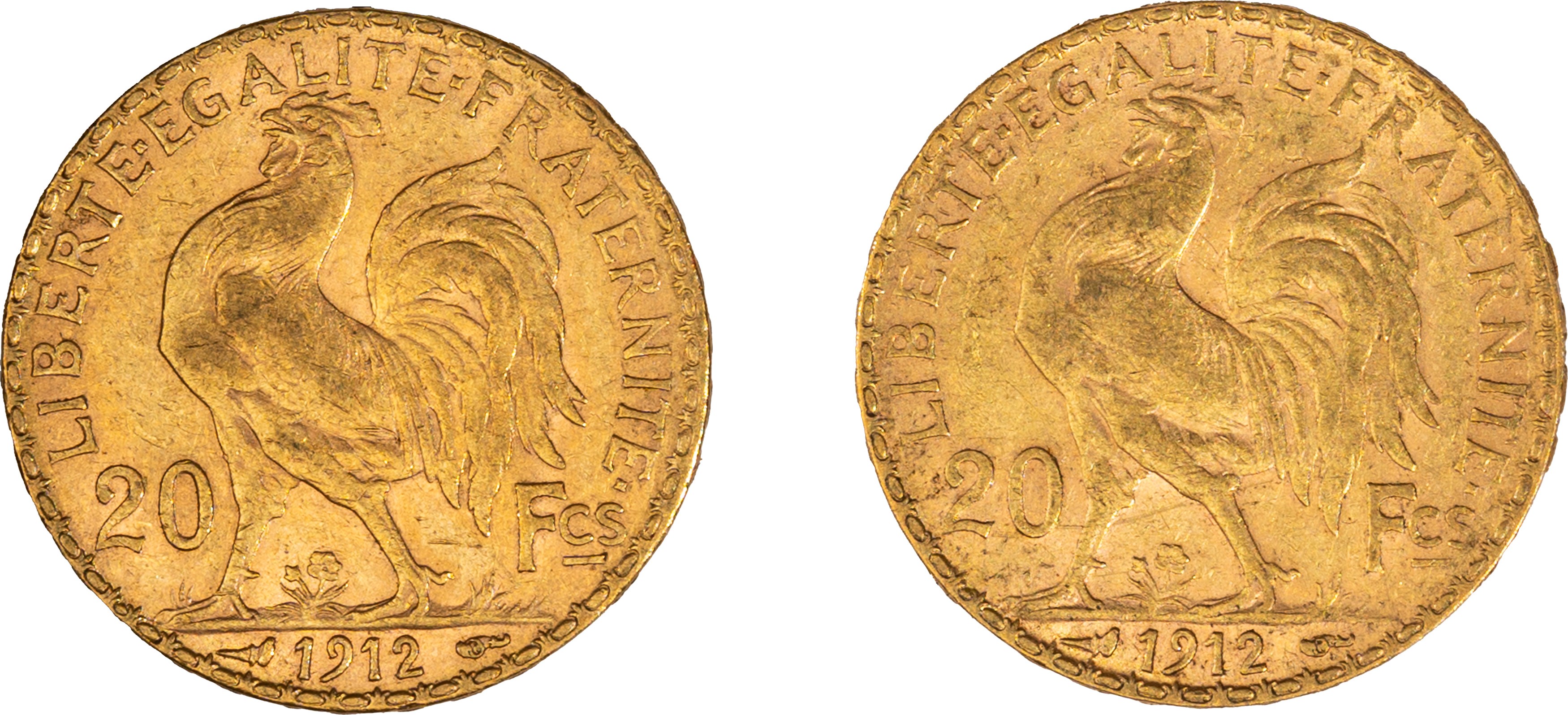 Terza Repubblica Francese - lotto di 2 monete da 20 Franchi
